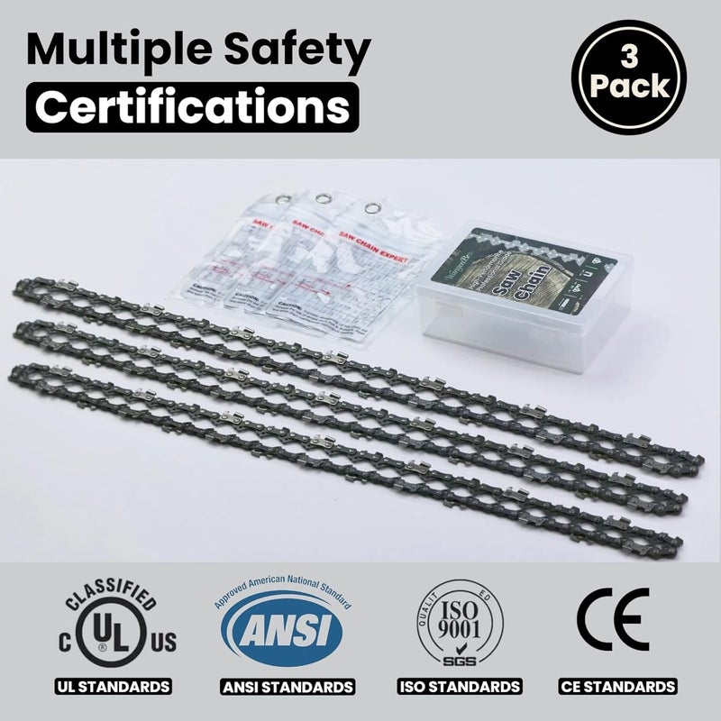 Wangenbro New 16 Inch Chainsaw Chain .050" Gauge 3/8"LP Pitch 57 Drive Links, 16 Inch Replacement Chain for ECHO 91PX57CQ / 91VG57CQ, Worx WG303, Bauer, SENIX, Craftsman & More, 16" Low Kickback Chains - S57 - Image 5